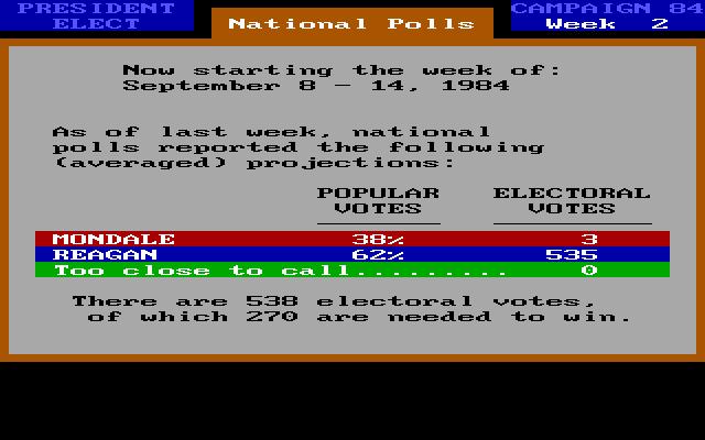 President Elect: 1988 Edition abandonware